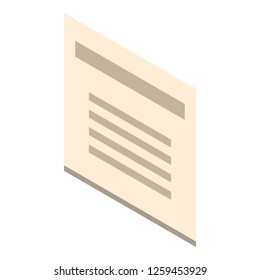 Info wall paper icon. Isometric of info wall paper vector icon for web design isolated on white background