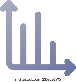 Infochart Pixel perfekte flache Farbverlauf-Symbol. Visualisierung der Datenanalyse. Wachstum der Unternehmen. Einfach gefülltes Piktogramm. GUI, UX Design für mobile Anwendungen. Vektor-einzelne RGB-Illustration