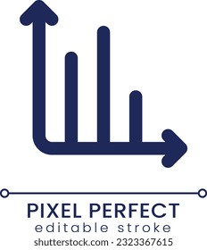 Infochart pixel perfect linear ui icon. Visualization of data analysis. Business growth. GUI, UX design. Outline isolated user interface element for app and web. Editable stroke. Poppins font used