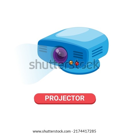 Infocus Projector for Office Presentation or Cinema portable symbol cartoon illustration vector