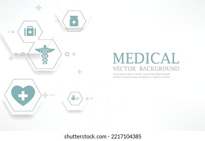 Infoghrapic hexagon vector white medical background