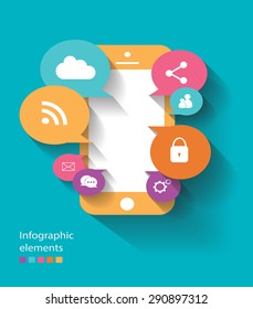 Infogragphic media icons vector for web use 