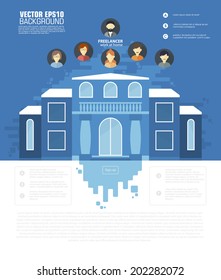 infograhic in flat design. Building wiht people