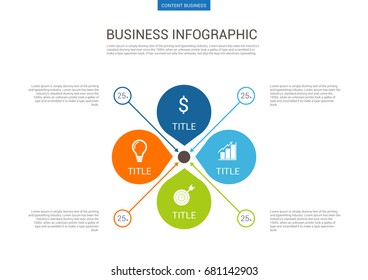 Infograhpic business presentation slide template with circle process chart