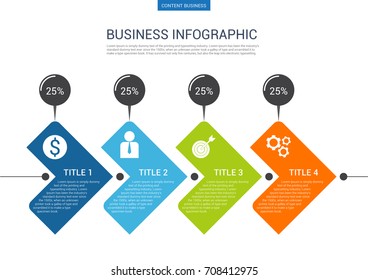 Infograhpic business presentation slide template with arrow diagram
