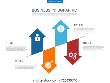 Infograhpic business presentation slide template with arrow diagram