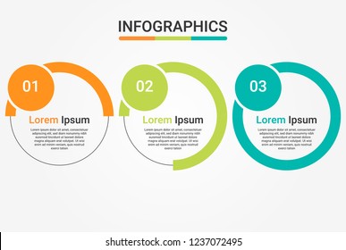 Infograhpic business presentation template. Diagram with 3 steps, options, or processes.