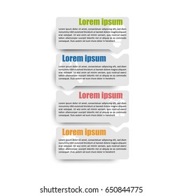 Infograpfic design template. Rectangular banner elements with icons.  Vector illustration.