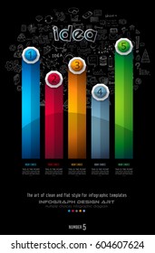 Plantilla de Folleto de Infografía con muchas opciones y muchos elementos de diseño y maquetas.