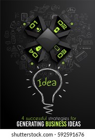 Infograph Brochure template with hand drawn sketches and a lot of infographic design elements and mockups. Ideal forTeamwork ideas, branstorming sessions and generic business plan presentationsl.