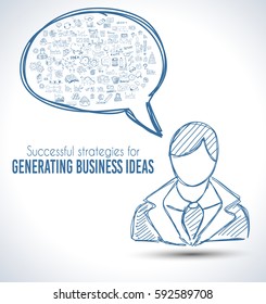 Infograph Bubble Speech template with hand drawn sketches and a lot of infographic design elements and mockups. Ideal forTeamwork ideas, branstorming sessions and generic business plan presentationsl.