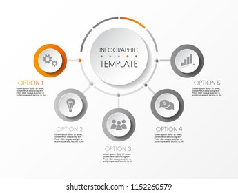 Infograph with business icons. Vector.