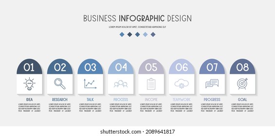 Infografía con íconos del negocio. Vector