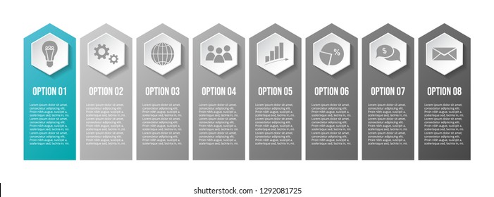 Infograph with business symbols. Vector