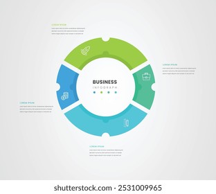 Infograph circle 4 section pie chart