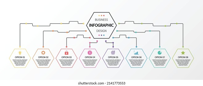 Infograph with colourful icons. Diagram. Vector