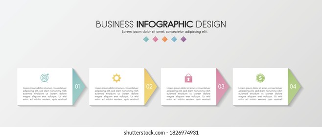 Infograph design with business icons and 4 options. Diagram. Vector