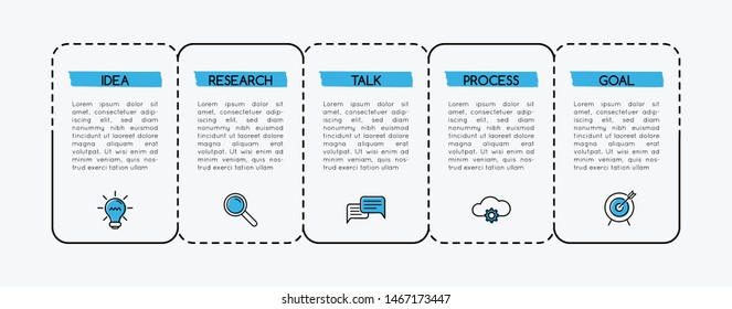 Infograph layout with 5 options. Vector