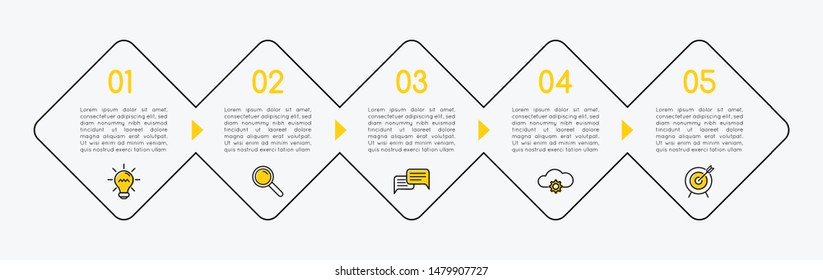 Infograph layout with 5 options. Vector