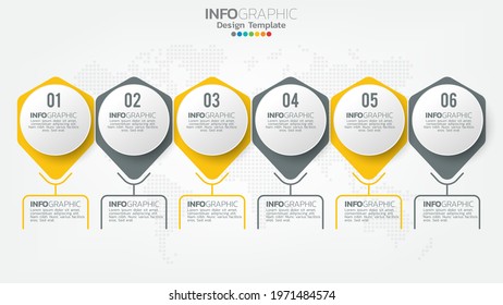 Infograph steps color element with arrow, chart diagram, business online marketing concept.