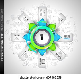 Plantilla de infografía con múltiples opciones y muchos elementos de diseño y maquetas de infografía. Elementos de clasificación para mostrar la comparación de productos, planes de negocios, etc.