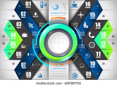 Infograph template with multiple choices and a lot of infographic design elements and mockups. Ranking elements to display product comparison, business plans and so on.