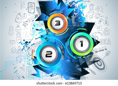 Infograph template with multiple choices and a lot of infographic design elements and mockups. Ranking elements to display product comparison, business plans and so on.