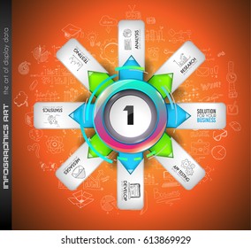 Infograph template with multiple choices and a lot of infographic design elements and mockups. Ranking elements to display product comparison, business plans and so on.