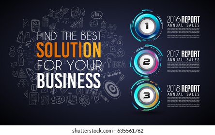 Infograph template with multiple choices and a lot of infographic design elements and mockups. Ranking elements to display product comparison, business plans and so on.