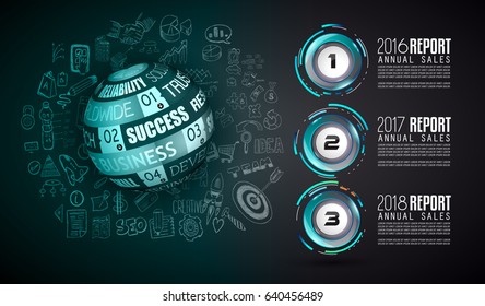 Plantilla de infografía con múltiples opciones y muchos elementos de diseño y maquetas de infografía. Elementos de clasificación para mostrar la comparación de productos, planes de negocios, etc.