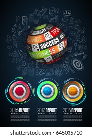 Infograph template with multiple choices and a lot of infographic design elements and mockups. Ranking elements to display product comparison, business plans and so on.