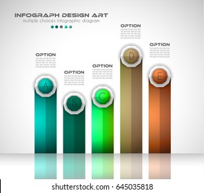 Infograph template with multiple choices and a lot of infographic design elements and mockups. Ranking elements to display product comparison, business plans and so on.