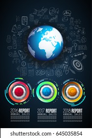 Plantilla de infografía con múltiples opciones y muchos elementos de diseño y maquetas de infografía. Elementos de clasificación para mostrar la comparación de productos, planes de negocios, etc.