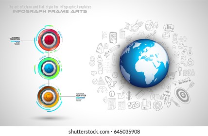 Infograph template with multiple choices and a lot of infographic design elements and mockups. Ranking elements to display product comparison, business plans and so on.