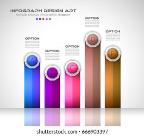 Infograph template with multiple choices and a lot of infographic design elements and mockups. Ranking elements to display product comparison, business plans and so on.