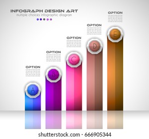 Infograph template with multiple choices and a lot of infographic design elements and mockups. Ranking elements to display product comparison, business plans and so on.