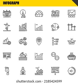 infograph vector line icons set. stadium, foot and progress Icons. Thin line design. Modern outline graphic elements, simple stroke symbols stock illustration