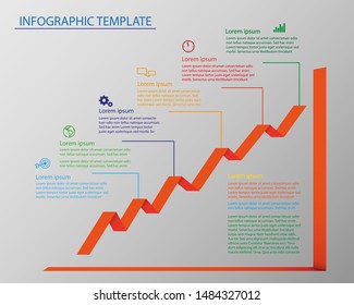 Infographi vector template with 3D graph with information points and icons