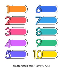 Infographic 10 numbers options steps process