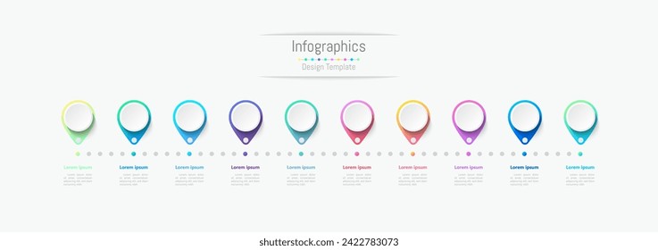 Infografía 10 opciones de elementos de diseño para sus datos empresariales. Ilustración vectorial.