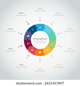 Infographic 10 options design elements for your business data. Vector Illustration.