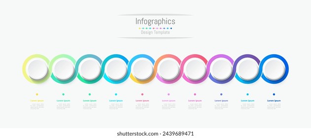 Infographic 10 options design elements for your business data. Vector Illustration.