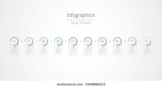 Infografía 10 opciones Elementos de diseño para sus datos de negocio. Ilustración vectorial.