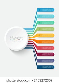 Infographic 10 options design elements for your business data. Vector Illustration.