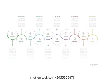 Infografía 10 opciones Elementos de diseño para sus datos de negocio. Ilustración vectorial.