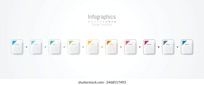 Infographic 10 options design elements for your business data. Vector Illustration.