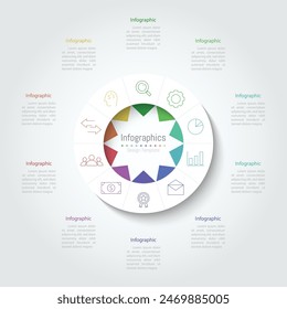 Infographic 10 options design elements for your business data. Vector Illustration.