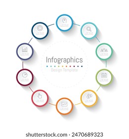 Infografía 10 opciones Elementos de diseño para sus datos de negocio. Ilustración vectorial.