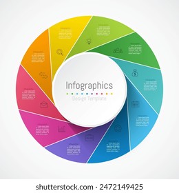 Infografía 10 opciones Elementos de diseño para sus datos de negocio. Ilustración vectorial.
