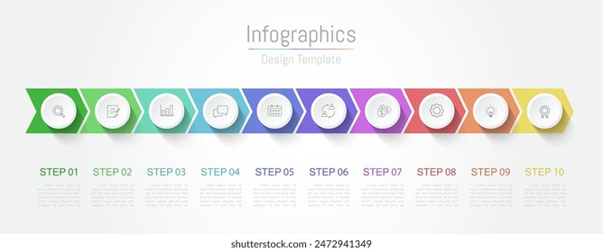 Infographic 10 options design elements for your business data. Vector Illustration.